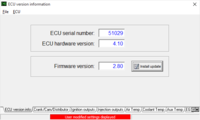 version de l'ECU au moment de son installation